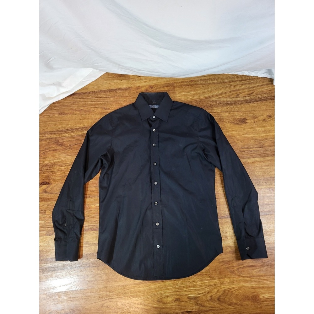 Seize Our Vingt Size 15 33 Small Black Basic Button Down Dress Shirt